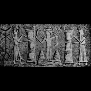 Sceau-Cylindre : Ea/Enki Dieu de la mine