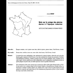 Note sur le sciage des pierres dures à l'époque romaine