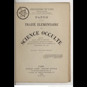 Traité élémentaire de science occulte