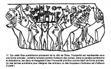 Frise de Girsu : Humanité animal