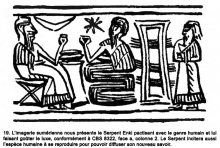 Sceau-Cylindre : Serpent Enki pactisant avec l'humanité