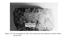 Exp : Hiéroglyphe taillé au Silex dans du Granite Rose
