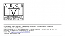 Evidence for Use of a Stone-Cutting Drag Saw by the Fourth Dynasty Egyptians