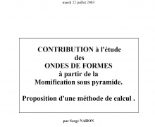 CONTRIBUTION à l'étude des ONDES DE FORMES à partir de la Momification sous pyramide. Proposition d'une méthode de calcul .