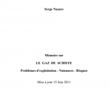 Mémoire sur le gaz de schiste