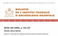 Notes sur l’extraction de l’obélisque inachevé dans les carrières d’Assouan